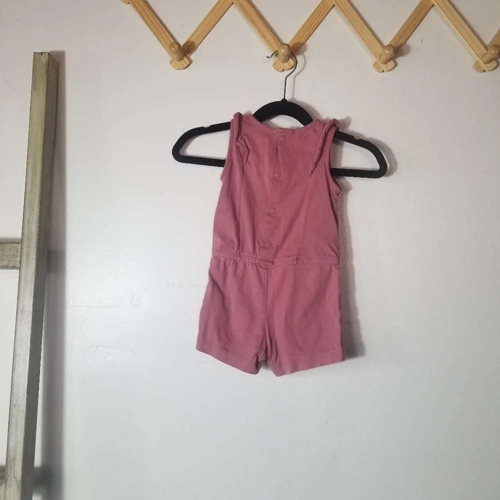 CARTER'S GIRL'S PINK SLEEVELESS ROMPER SIZE 6 MONTHS